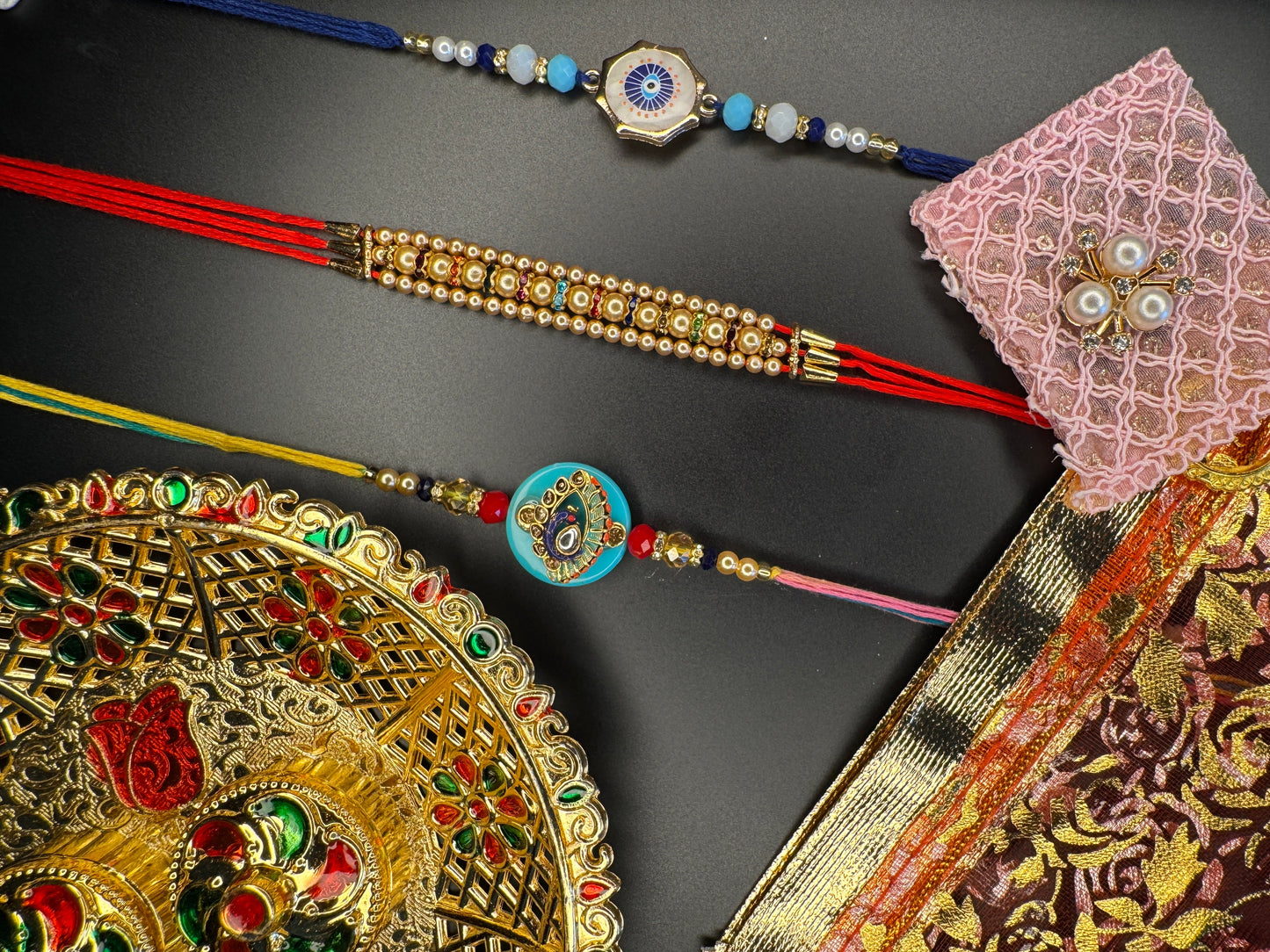 Rakhi Combo Set – Traditional Elegance with a Royal Touch