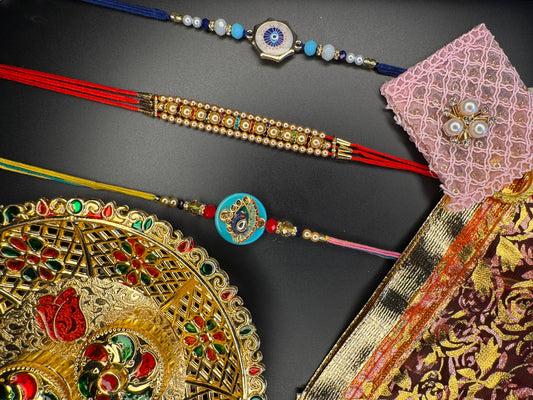 Rakhi Combo Set – Traditional Elegance with a Royal Touch